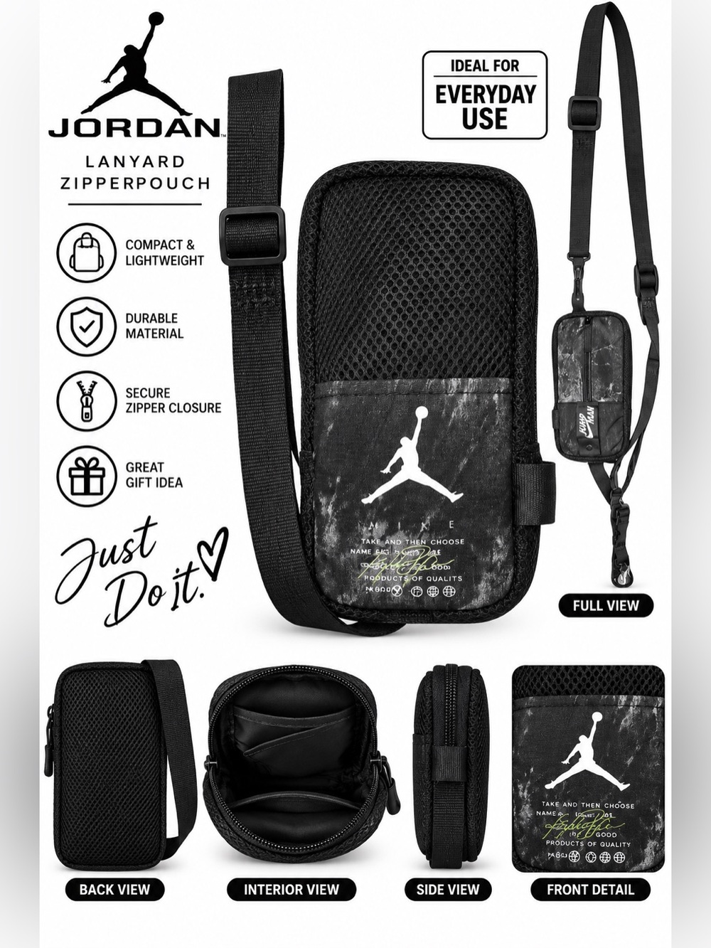 Jordan Jumpman Lanyard Zipper Pouch